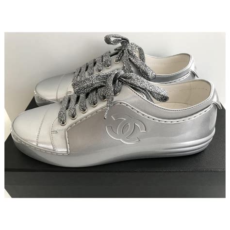 chaussures chanel femme|basket chanel femme argent.